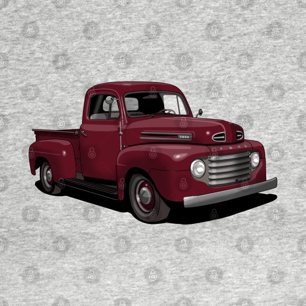 1950 Ford F1 Pickup Truck in Maroon by candcretro